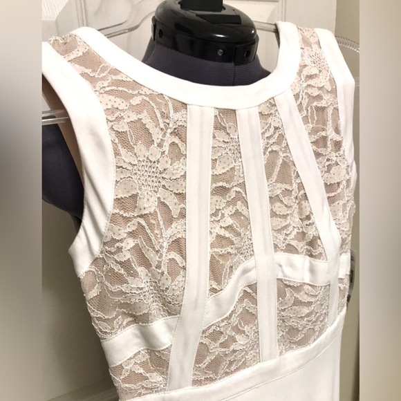 NWT Morgan & Co. Glitter Lace Bodice Gown Ivory - Picture 9 of 16